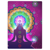 Chakra Meditations-Blumenmuster-Entwurf Klemmbrett (Rückseite)