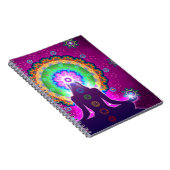 Chakra Meditations-Blumenmuster-Entwurf Notizblock (Rechte Seite)