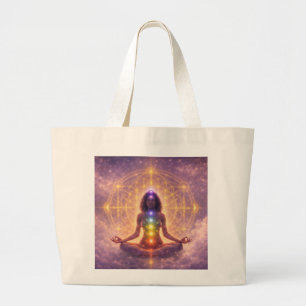 Chakra-Meditations-Tasche mit spirituellem Design Jumbo Stoffbeutel