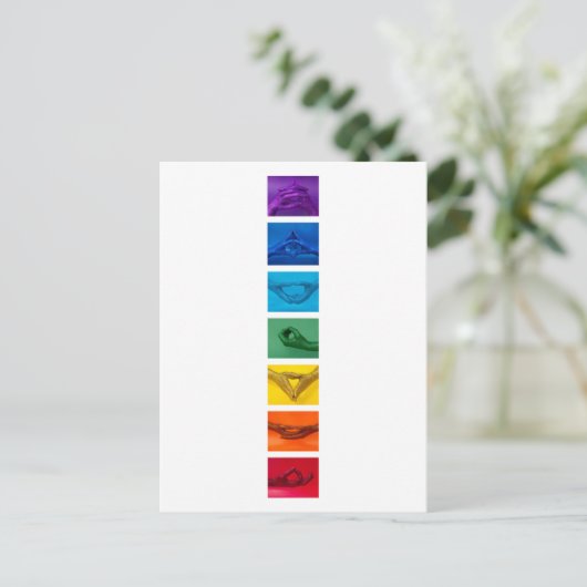 Chakra Mudra Glitzer Hands Vertikale Postkarte (Stehend Vorderseite)