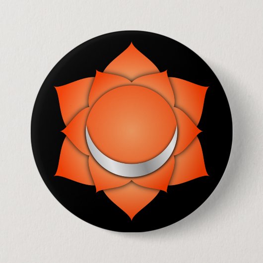 Chakra Orange Sacral Zen Yoga Spirituelle Meditati Button (Vorderseite)