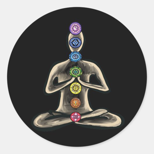 Chakra Powered Runder Aufkleber (Vorderseite)
