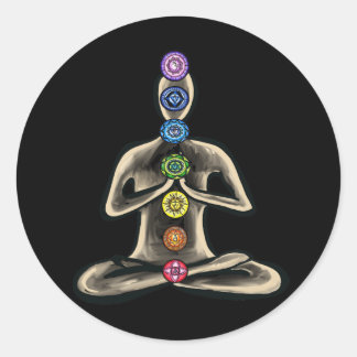 Chakra Powered Runder Aufkleber