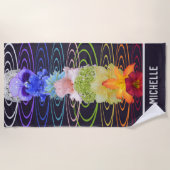 Chakra Rainbow Blume Custom Beach Handtuch (Vorderseite)