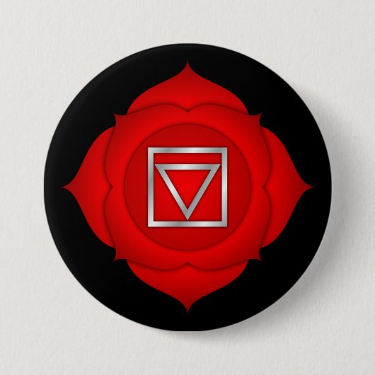 Chakra Red Root Zen Yoga Spirituelle Meditation Button (Vorderseite)