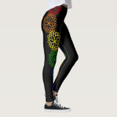 Chakra Regenbogen-Blumen-Leggings, Leggings M (Rechts)