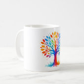 Chakra-Regenbogen-Spektrum-Lebensbaum-Tasse | Lebe Kaffeetasse (Vorderseite Links)