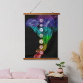 Chakra Regenbogenrauch Kühne Schwarz Wandteppich Mit Holzrahmen (Schlafzimmer)