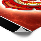 Chakra, rot, orange, gelb, grün, türkis, indigo poster (Ecke)