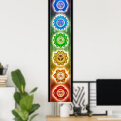 Chakra, rot, orange, gelb, grün, türkis, indigo poster (Heimbüro)