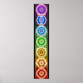 Chakra, rot, orange, gelb, grün, türkis, indigo poster