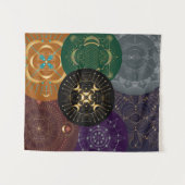 Chakra Shadow Mandala Collage Multi-Colour-Tapestr Wandteppich (Vorderseite (Horizontal))