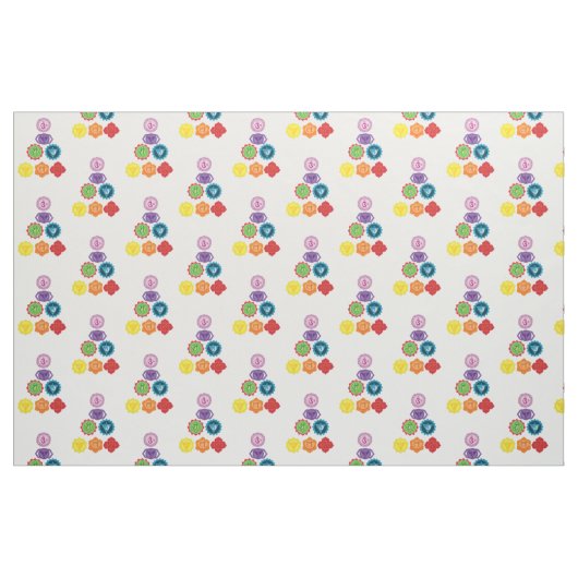 Chakra, sieben Chakras Energie-Systems-Gewebe Stoff (Fat Quarter (45,7 x 55,9 cm))