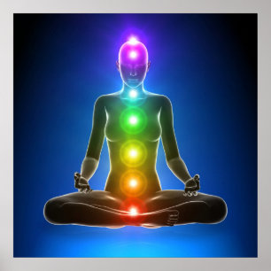 chakra, sieben chakras, Energiesystem, Symbole, Poster