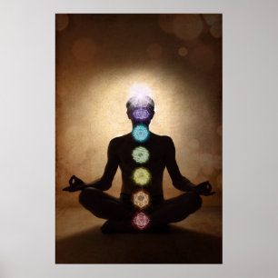 chakra, sieben chakras, Energiesystem, Symbole, Poster