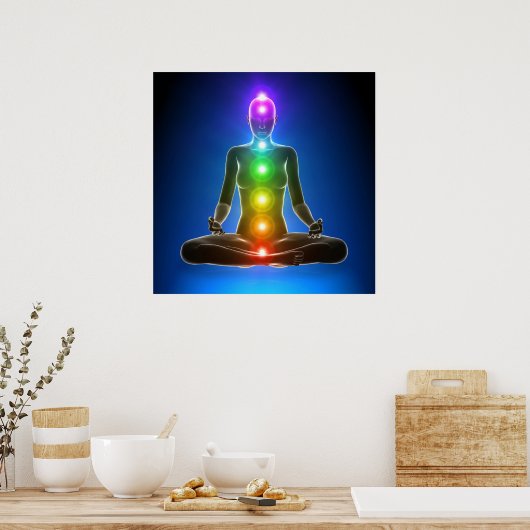 Chakra, Sieben Chakren, Energiesystem, Symbole, Au Poster (Küche)