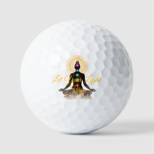Chakra-Silhouette-Golfbälle – Lass Dein Licht Stra Golfball (Vorderseite)