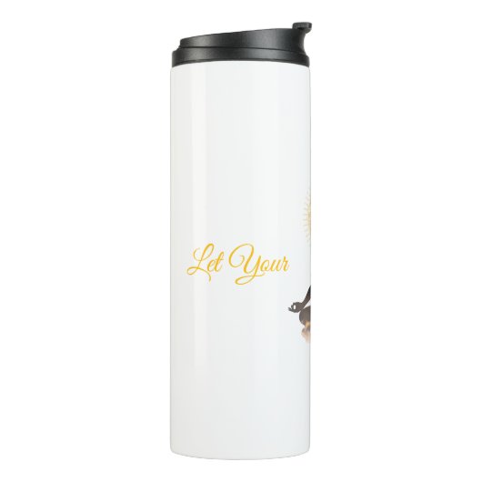 Chakra Silhouette – Let Your Light Shin Thermosbecher (Nach links gedreht)