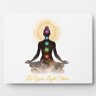 Chakra-Silhouette-Tischplakette mit Staffelei Fotoplatte