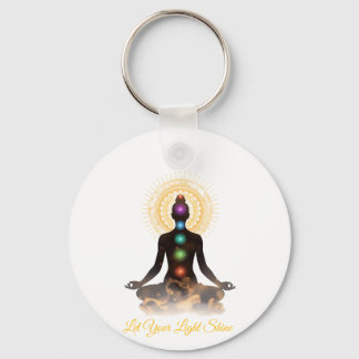 Chakra-Silhouette-Tischplakette mit Staffelei Schlüsselanhänger