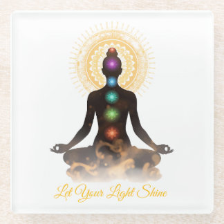Chakra-Silhouette-Untersetzer – Lass Dein Licht St Glasuntersetzer