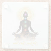 Chakra-Silhouette-Untersetzer – Lass Dein Licht St Glasuntersetzer (Rückseite)