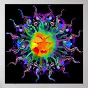 Chakra Sun Print Poster
