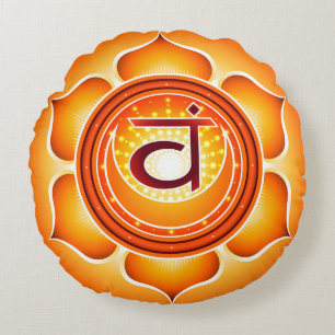Chakra Svadhisthana Yoga Rundpilz Rundes Kissen