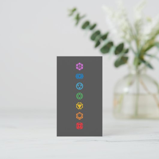 Chakra Symbol Business Card - Rainbow Energy Visitenkarte (Stehend Vorderseite)