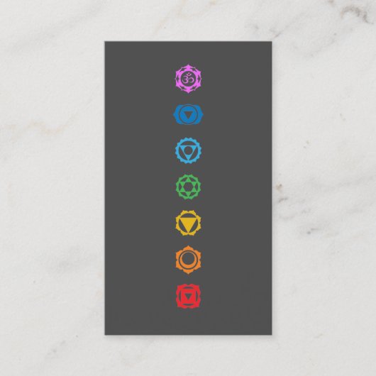 Chakra Symbol Business Card - Rainbow Energy Visitenkarte (Vorderseite)