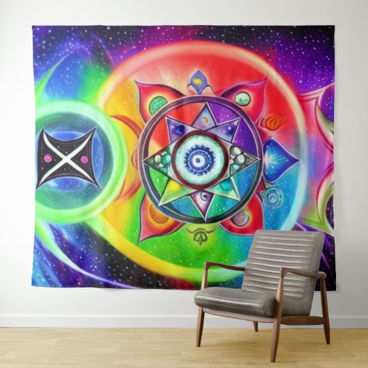 Chakra Symbol Tapestry Wandteppich (Beispiel (Horizontal))