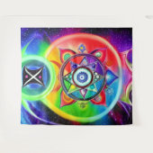 Chakra Symbol Tapestry Wandteppich (Vorderseite (Horizontal))