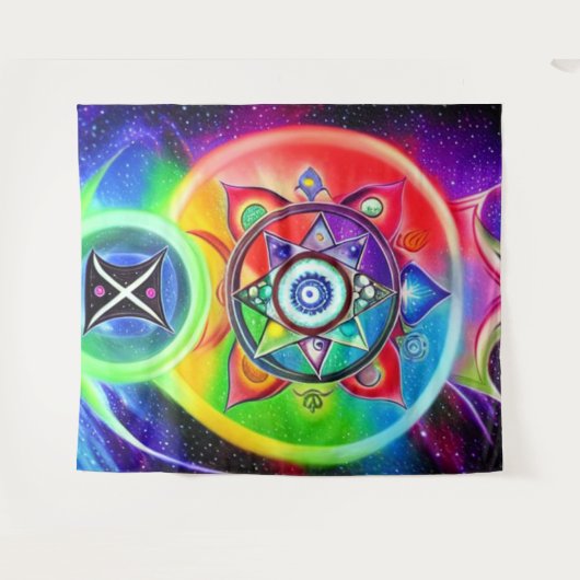 Chakra Symbol Tapestry Wandteppich (Vorderseite (Horizontal))