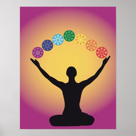 Chakra System Yoga Yoga Zen Aura Meditation chi om Poster (Vorne)