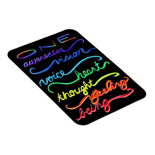 Chakra Themed Rainbow Art Words Magnet (Rechte Seite)