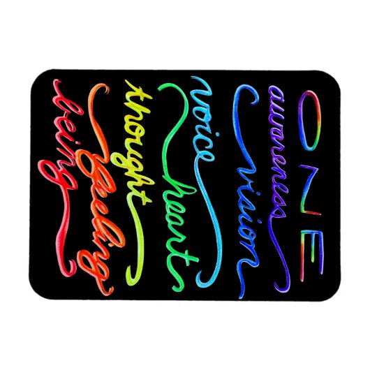 Chakra Themed Rainbow Art Words Magnet (Horizontal)