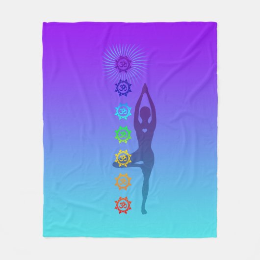 Chakra Tree Pose - Gemütliche spirituelle Fleece f (Vorderseite)