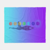 Chakra Tree Pose - Gemütliche spirituelle Fleece f (Vorderseite (Horizontal))