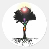 Chakra Tree Runder Aufkleber (Vorderseite)