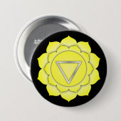 Chakra Yellow Solar Zen Yoga Spirituelle Meditatio Button (Vorne & Hinten)