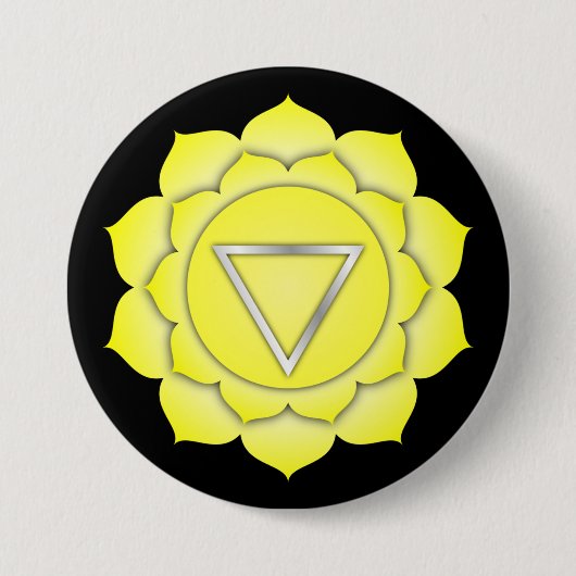 Chakra Yellow Solar Zen Yoga Spirituelle Meditatio Button (Vorderseite)