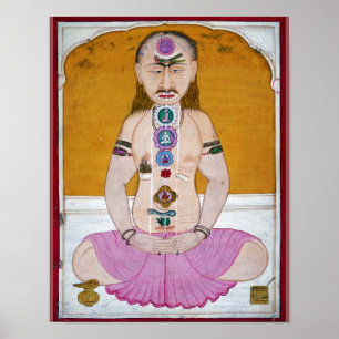 Chakra Yoga Illustration für Meditation Poster