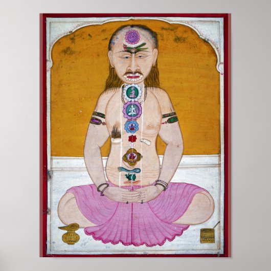 Chakra Yoga Illustration für Meditation Poster (Vorne)