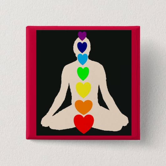 Chakra Yoga-Lotus-Positions-Geschenke Button (Vorderseite)