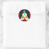 Chakra Yoga Lotus Positionspenden Runder Aufkleber (Tasche)