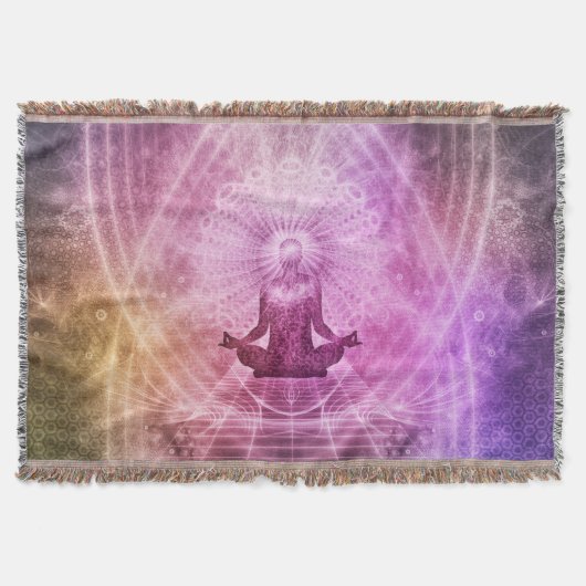 Chakra Yoga Meditation Throw Blanket Decke (Vorderseite)