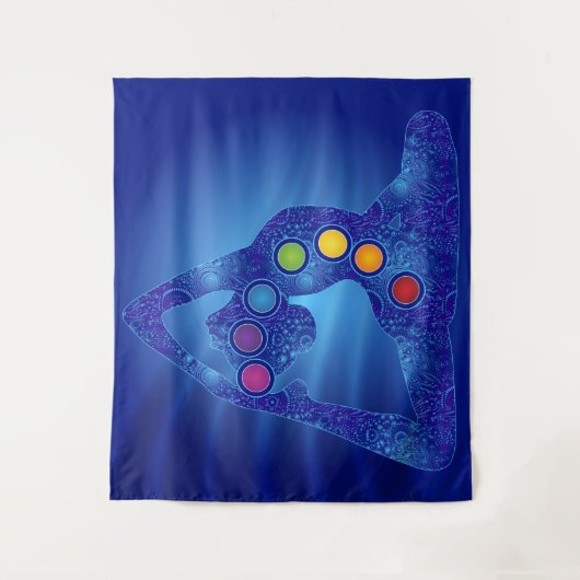 Chakra Yoga Pose Tapestry Wandteppich (Vorderseite)