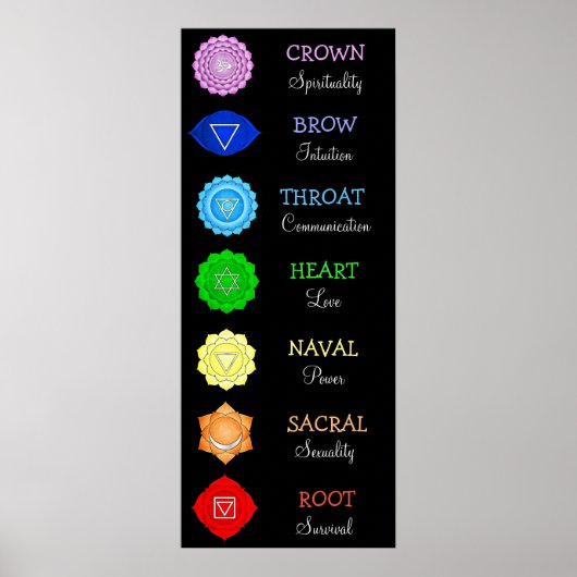 Chakras Center Chart Chi Energy Poster (Vorne)
