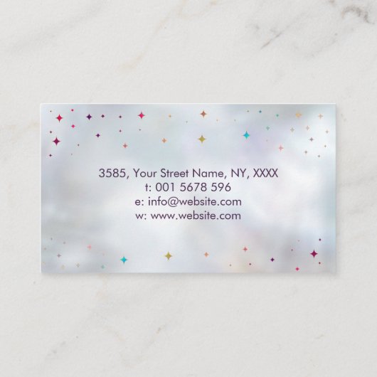 Chakras Crystals Cluster über Perlmutt  Visitenkarte (Rückseite)