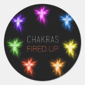 Chakras Fired Up Runder Aufkleber (Vorderseite)